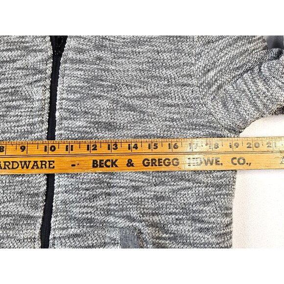 Distortion Mens Small Grey Hooded Jacket Sherpa-Lined Full Zip Two Pockets - Picture 4 of 7